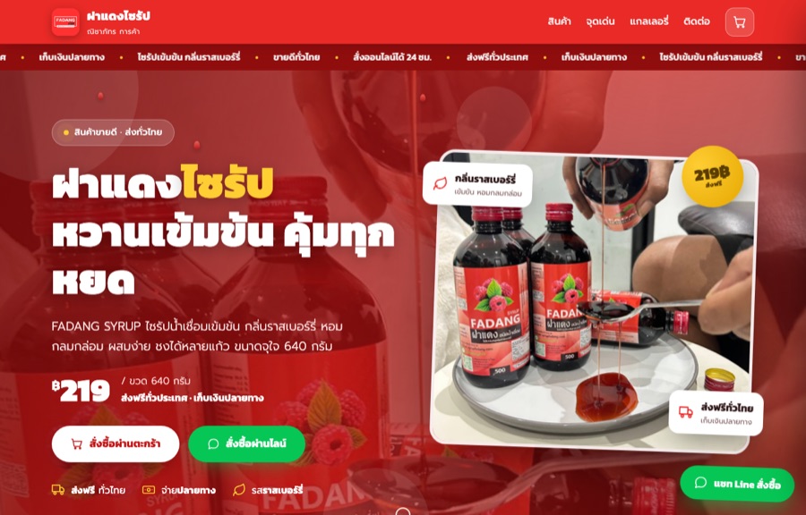 ตัวอย่างเว็บ ฝาดัง ไซรัป
